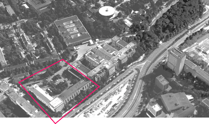 Erste Luftaufnahme des Areals für das Bürogebäude von Giesecke & Devrient