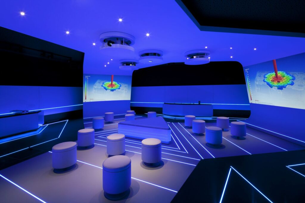 Futuristischer Besprechungsraum ausgeschmückt mit LEDs